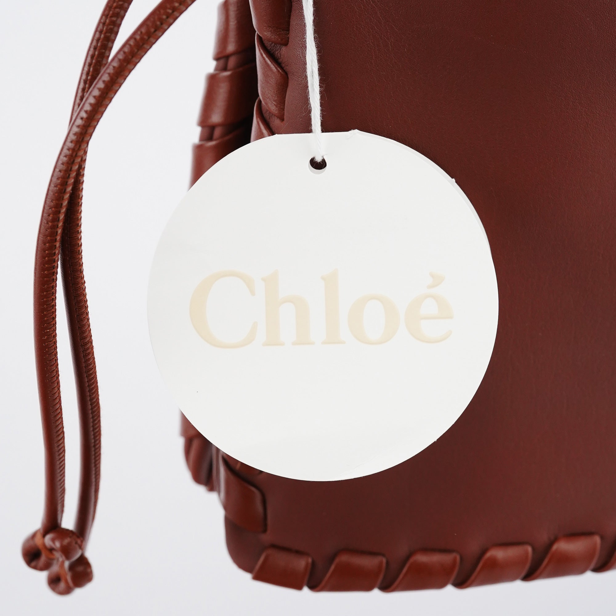 Brown Calfskin Leather C Shoulder Bag