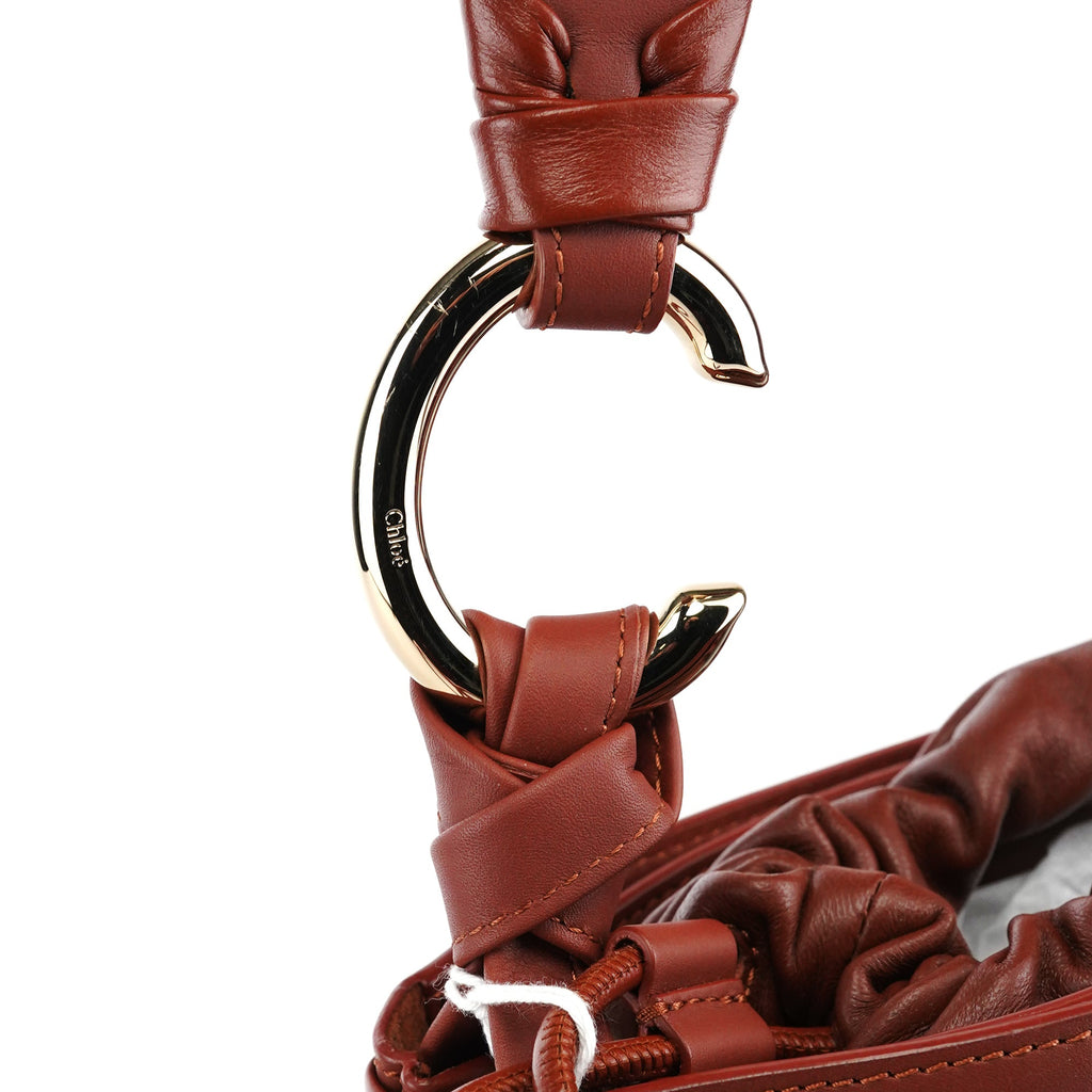 Brown Calfskin Leather C Shoulder Bag