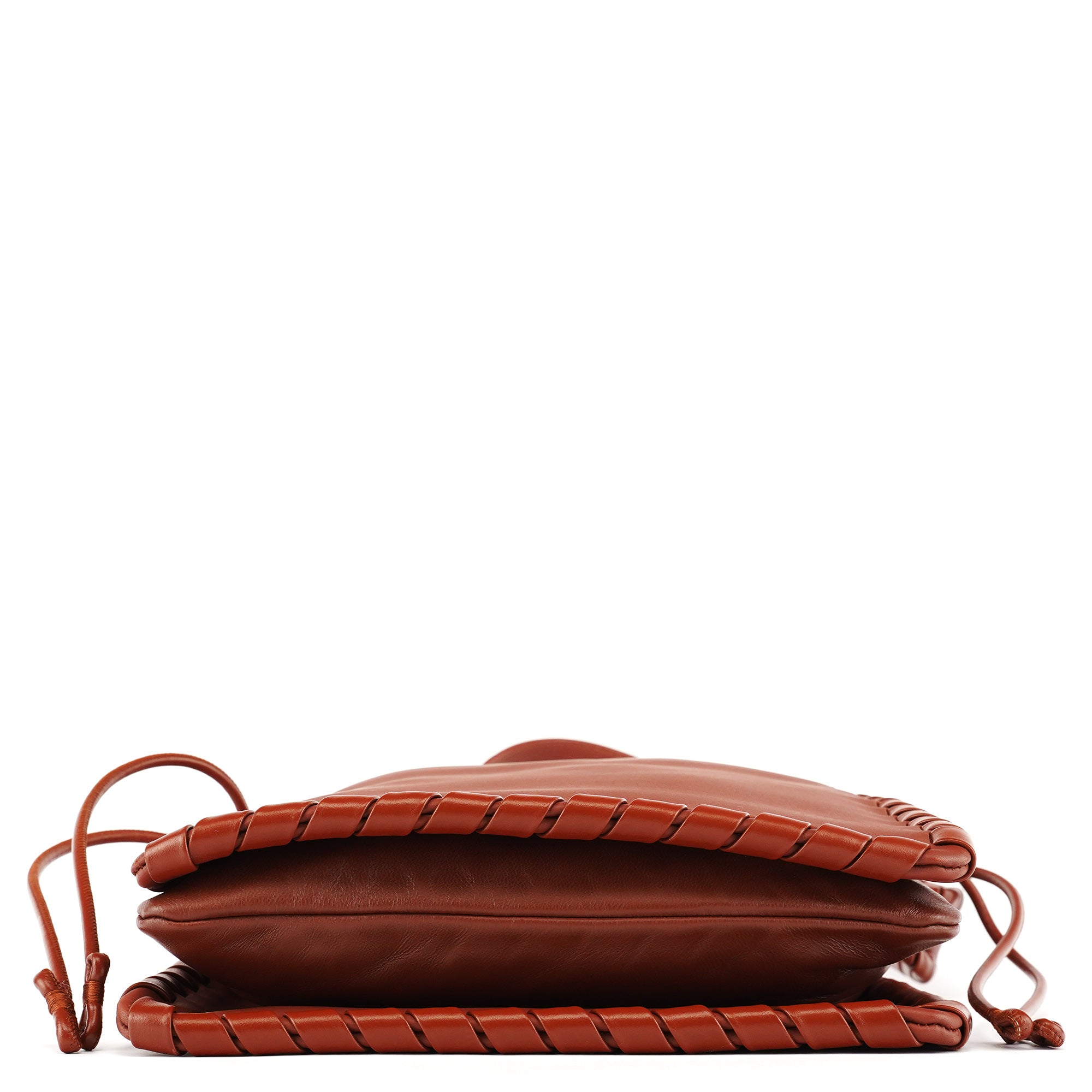 Brown Calfskin Leather C Shoulder Bag