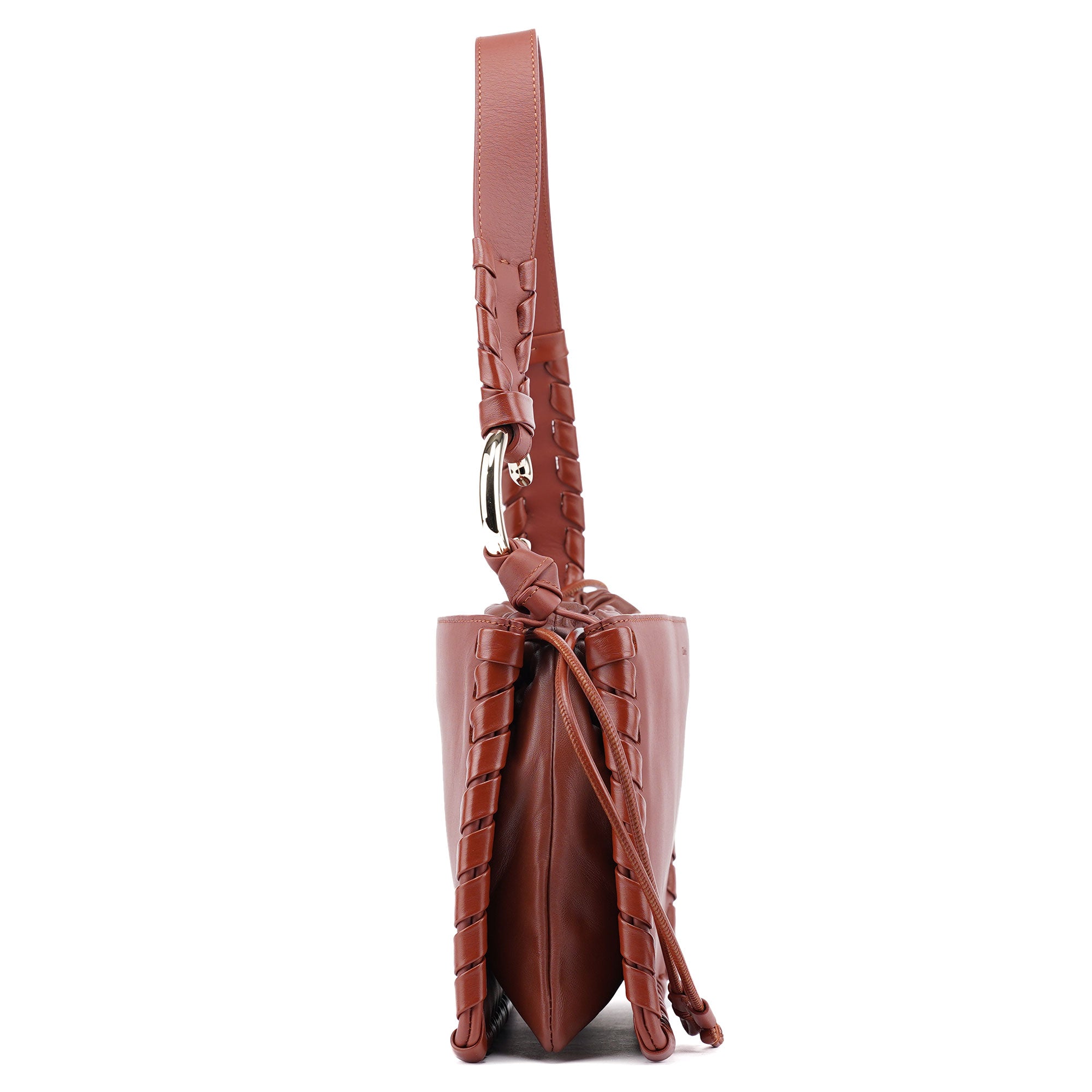 Brown Calfskin Shoulder Bag