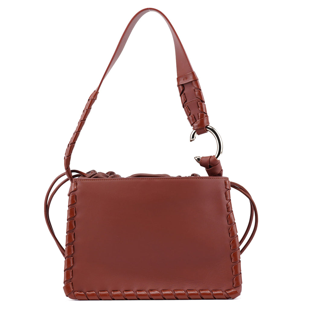 Brown Calfskin Shoulder Bag