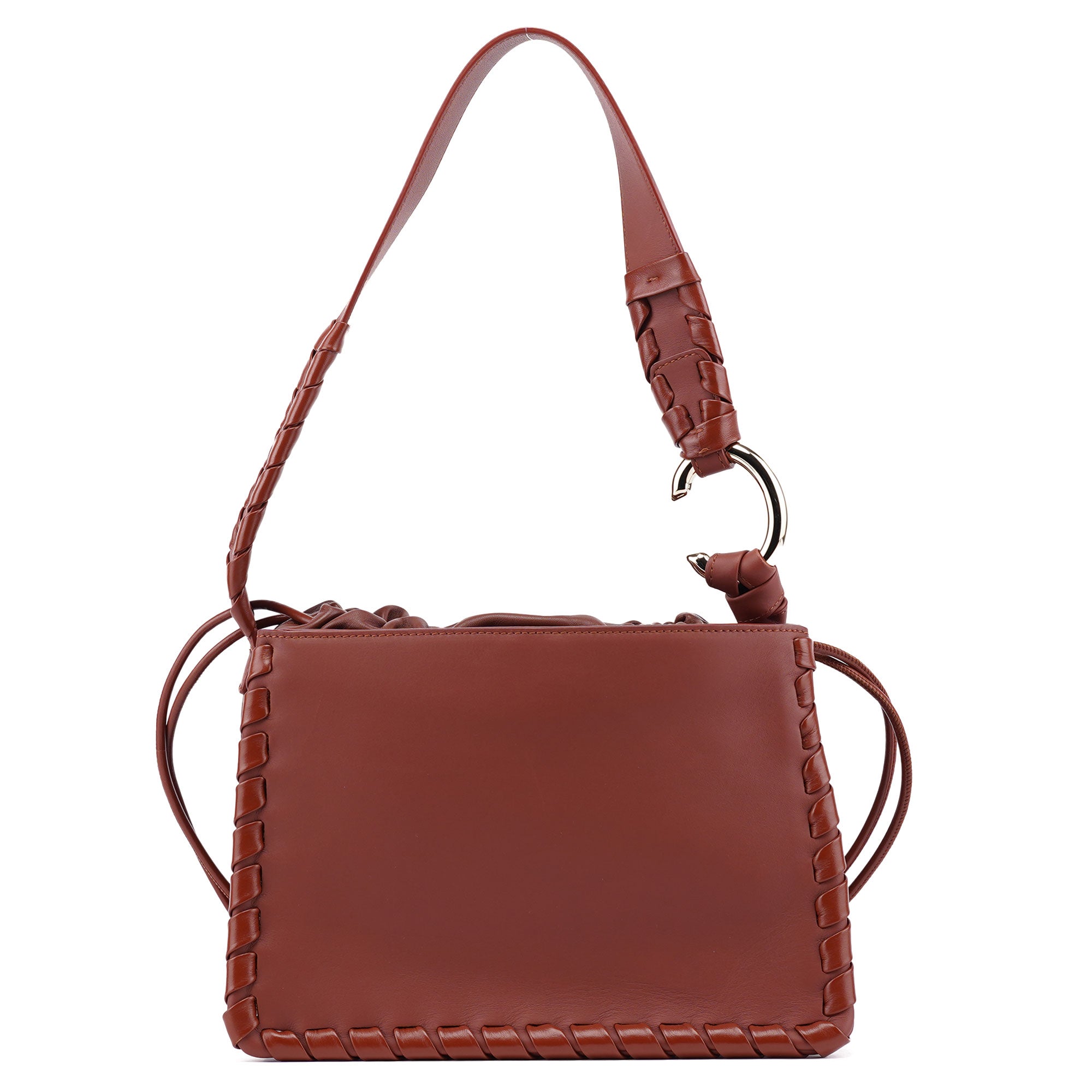 Brown Calfskin Shoulder Bag