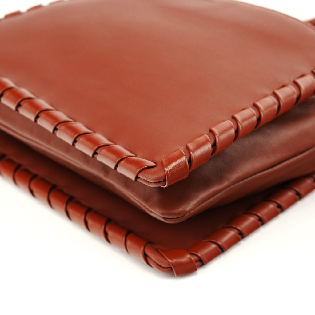 Brown Calfskin Shoulder Bag