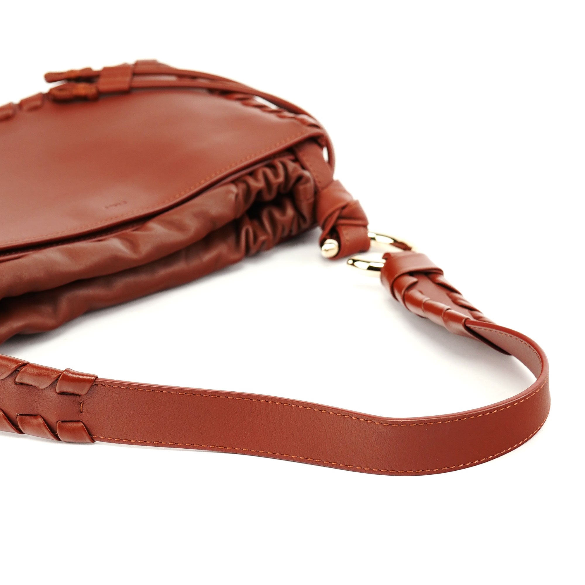 Brown Calfskin Shoulder Bag
