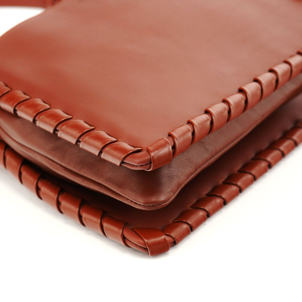 Brown Calfskin Shoulder Bag