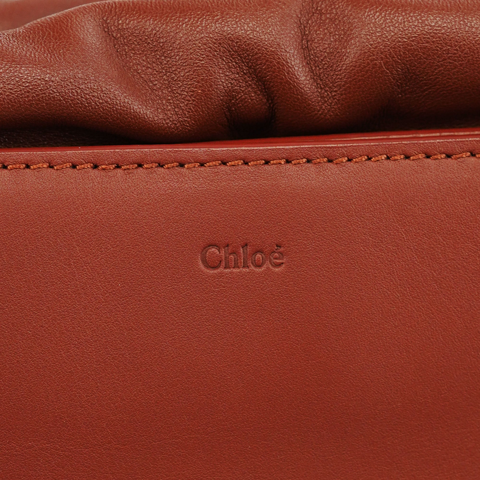 Brown Calfskin Shoulder Bag