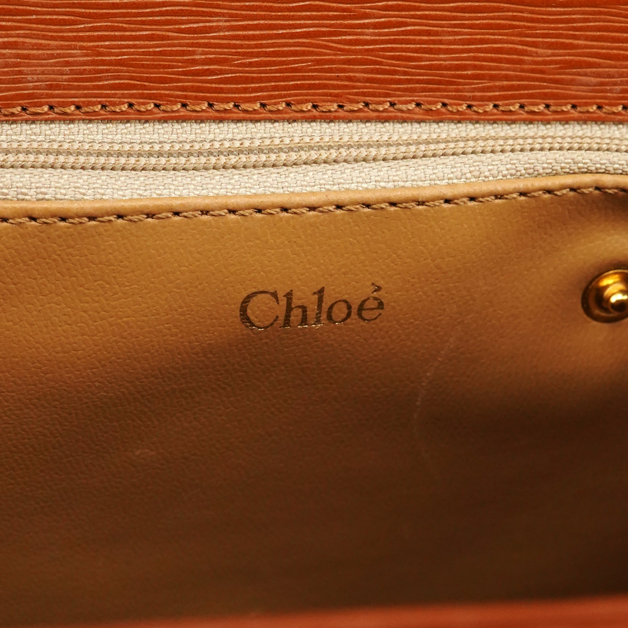 Brown Epi Leather Ribbon Top Handle 2-Way Bag
