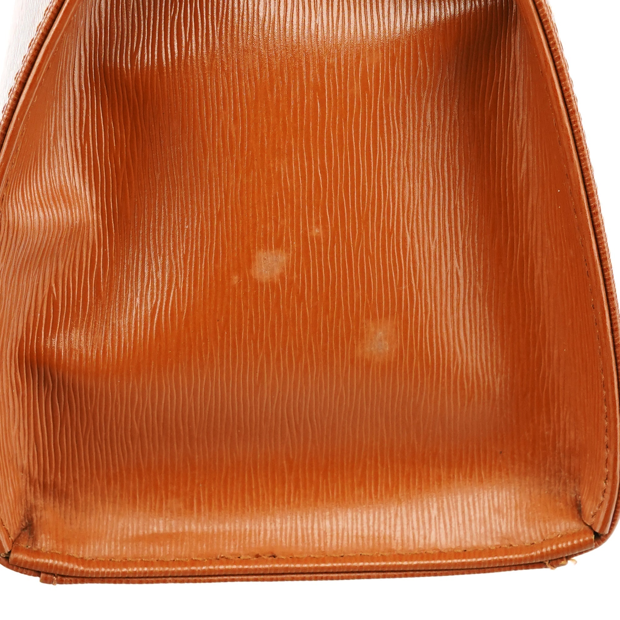 Brown Epi Leather Ribbon Top Handle 2-Way Bag