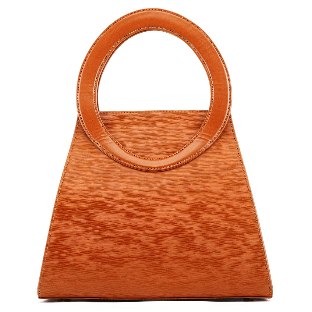 Brown Epi Leather Ribbon Top Handle 2-Way Bag