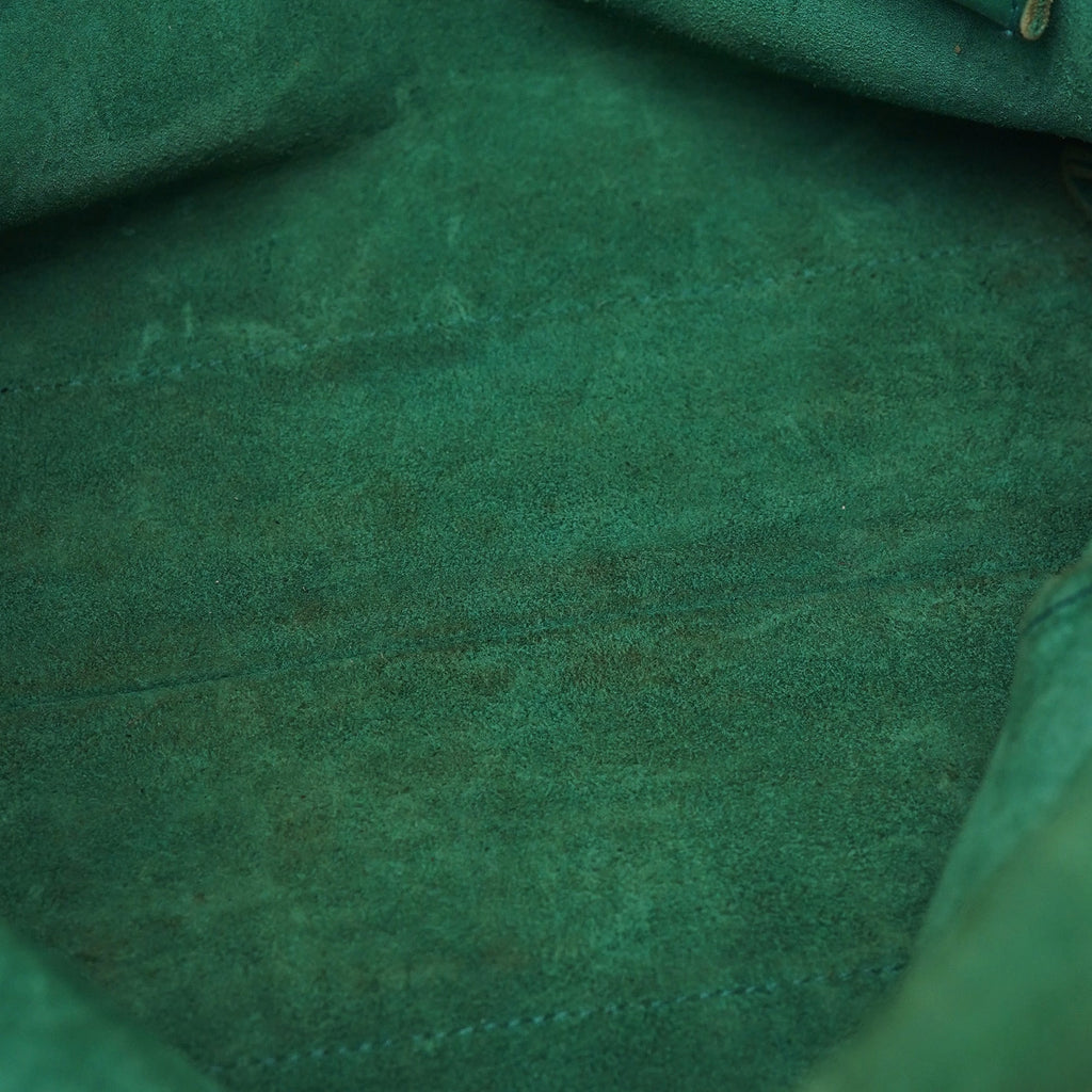 Brown Green Leather Tote Bag