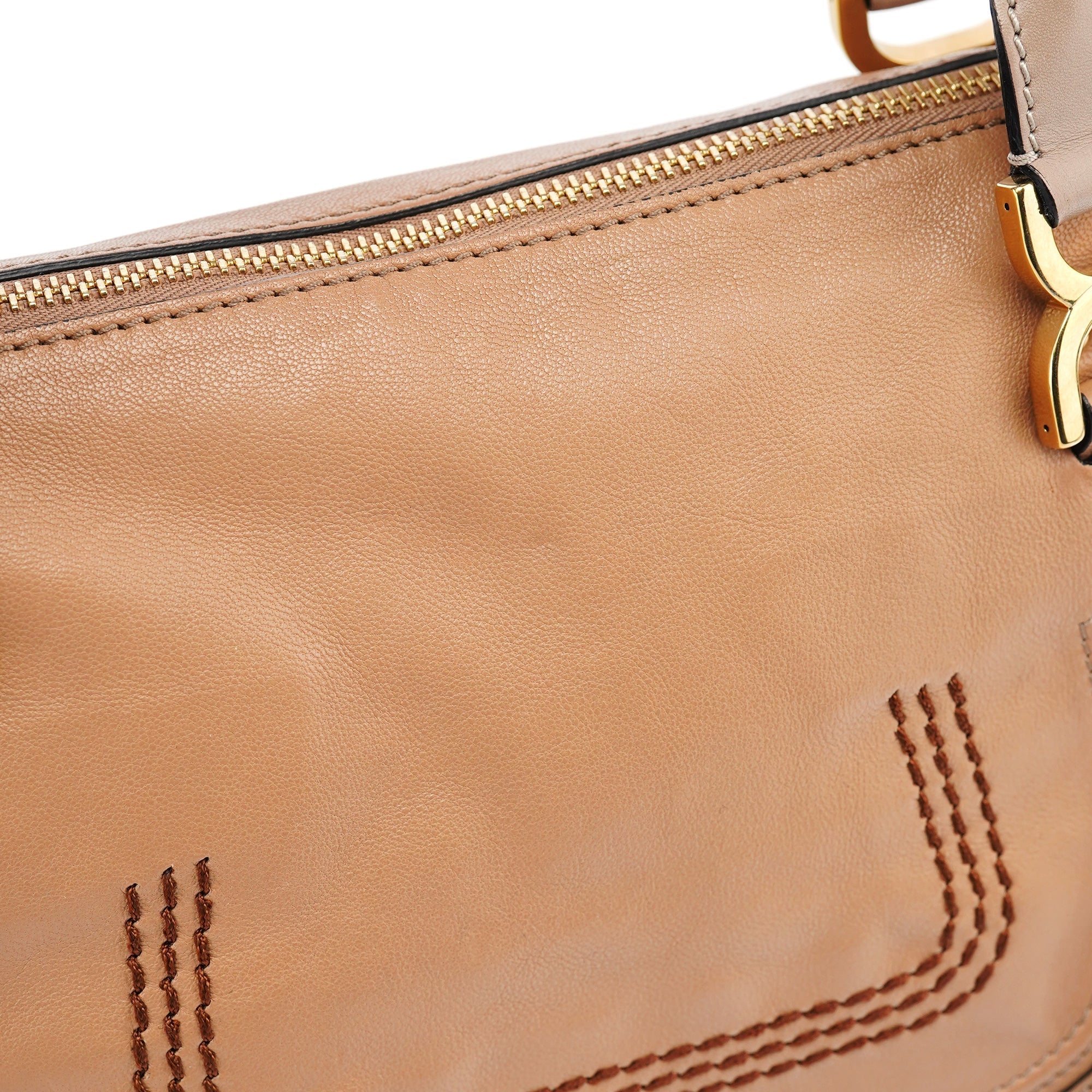 Brown Grey Leather Marcie Shoulder Bag