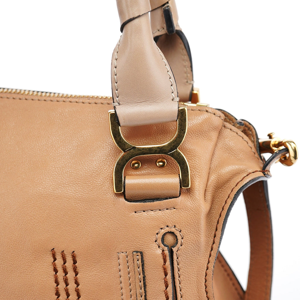 Brown Grey Leather Marcie Shoulder Bag