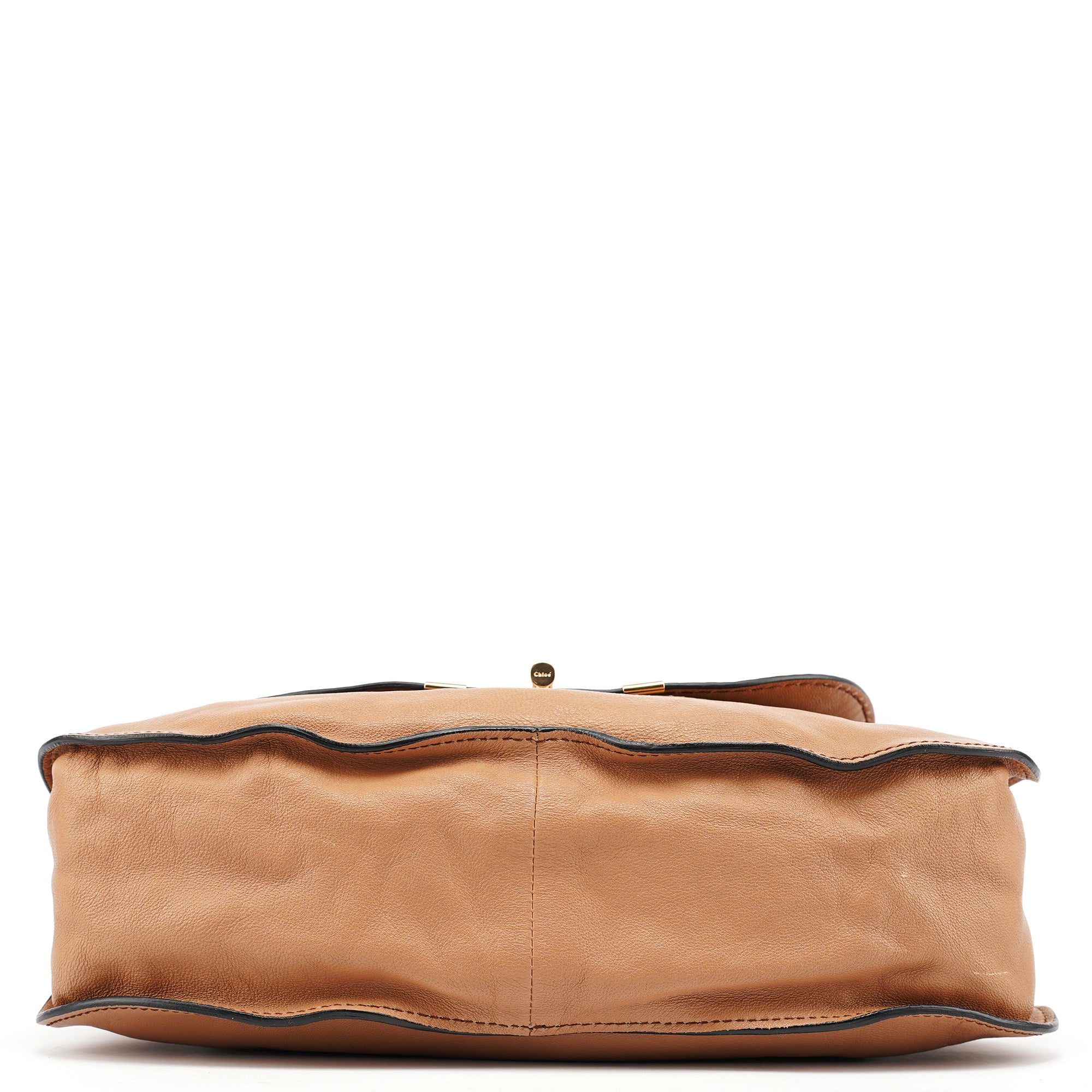 Brown Grey Leather Marcie Shoulder Bag