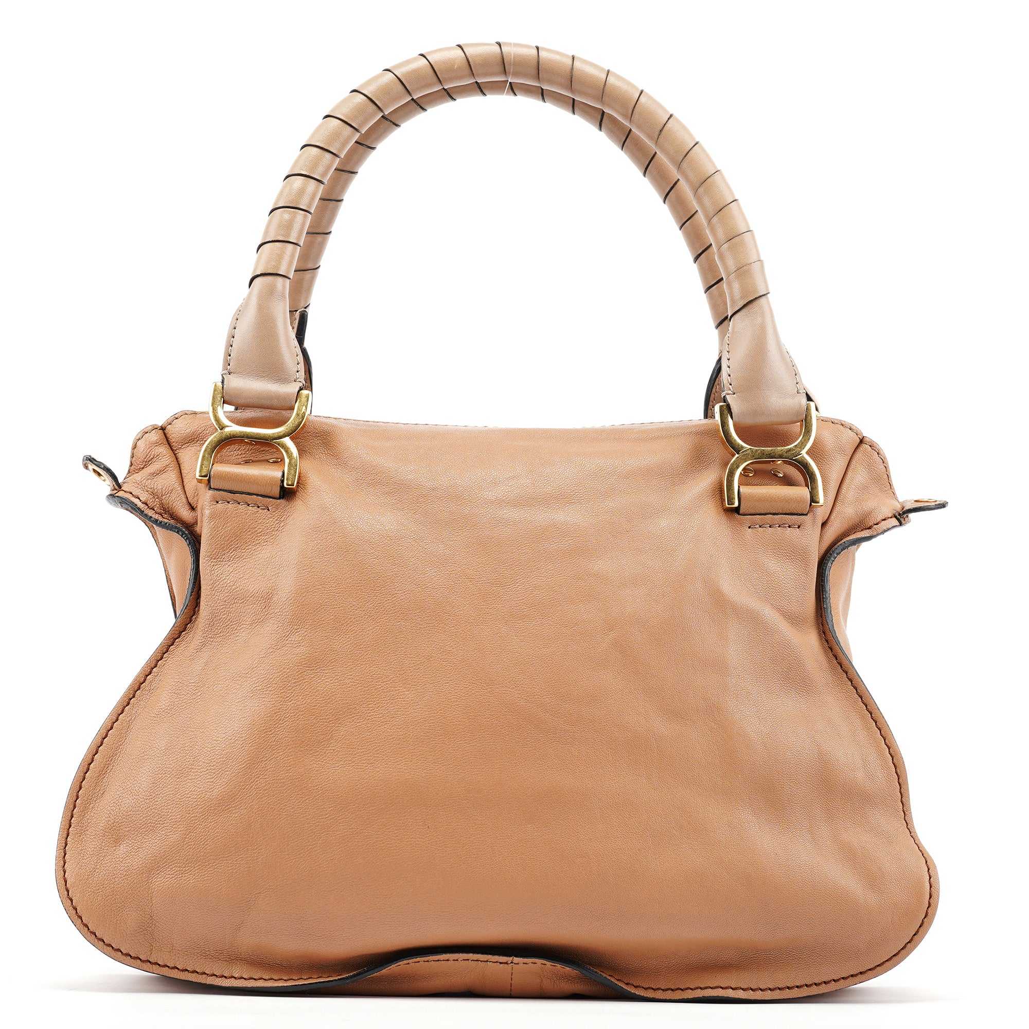 Brown Grey Leather Marcie Shoulder Bag