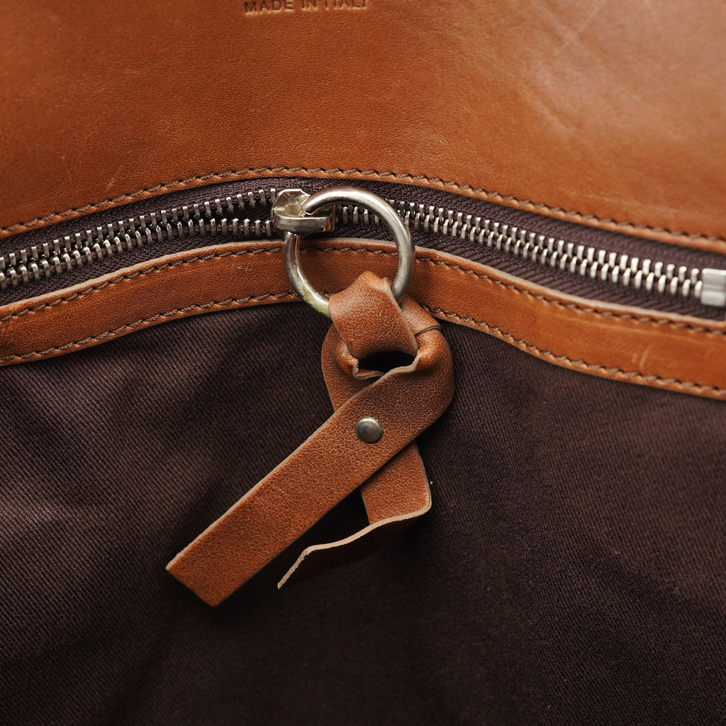 Brown Lambskin 2-Way Tote Bag