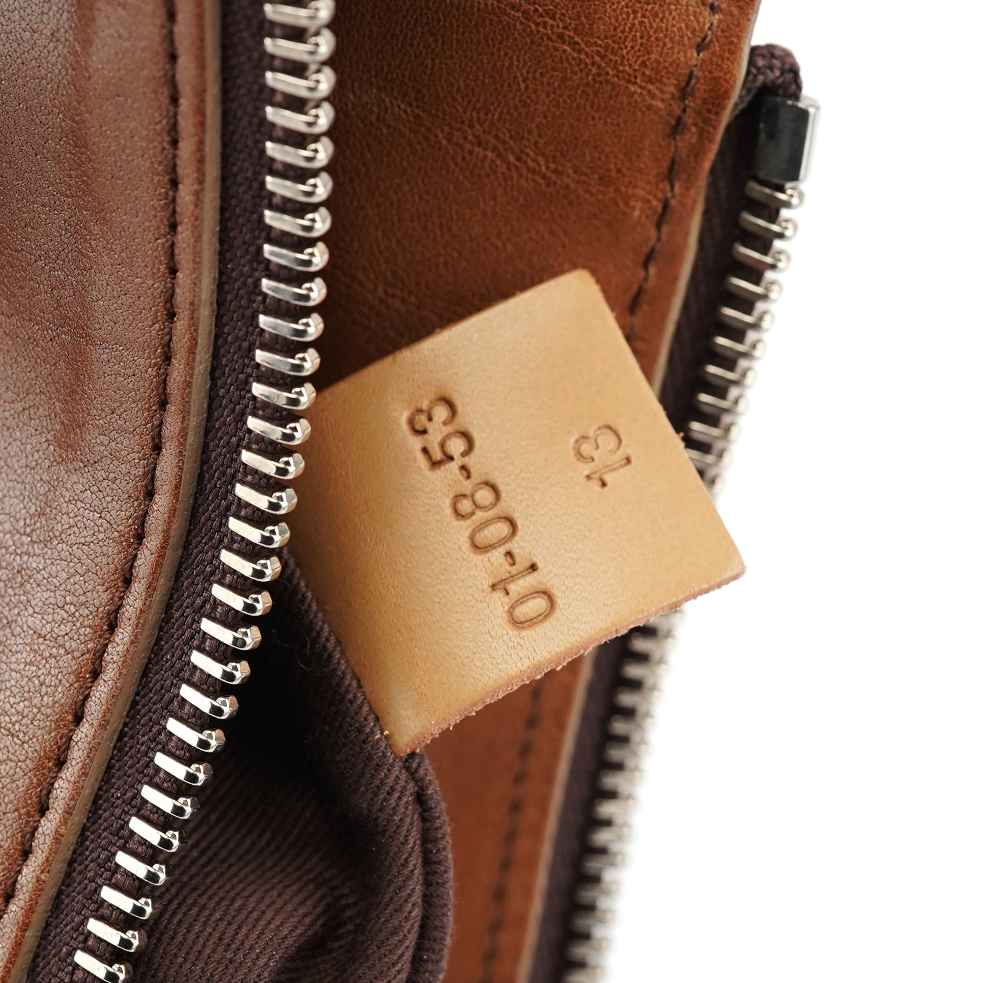 Brown Lambskin 2-Way Tote Bag
