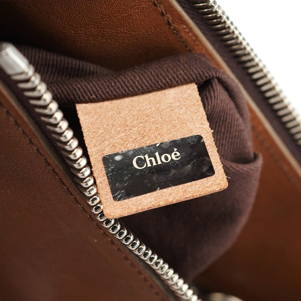 Brown Lambskin 2-Way Tote Bag