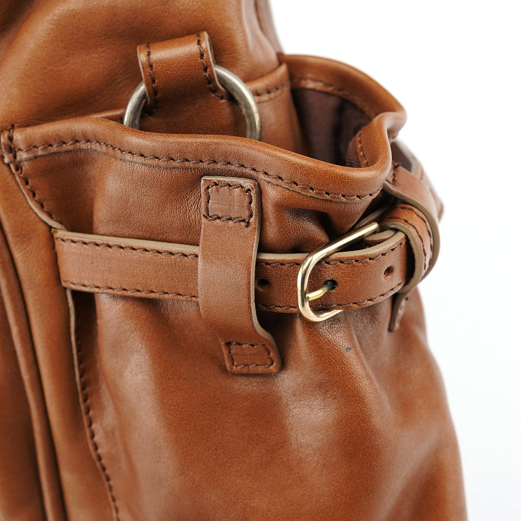 Brown Lambskin 2-Way Tote Bag