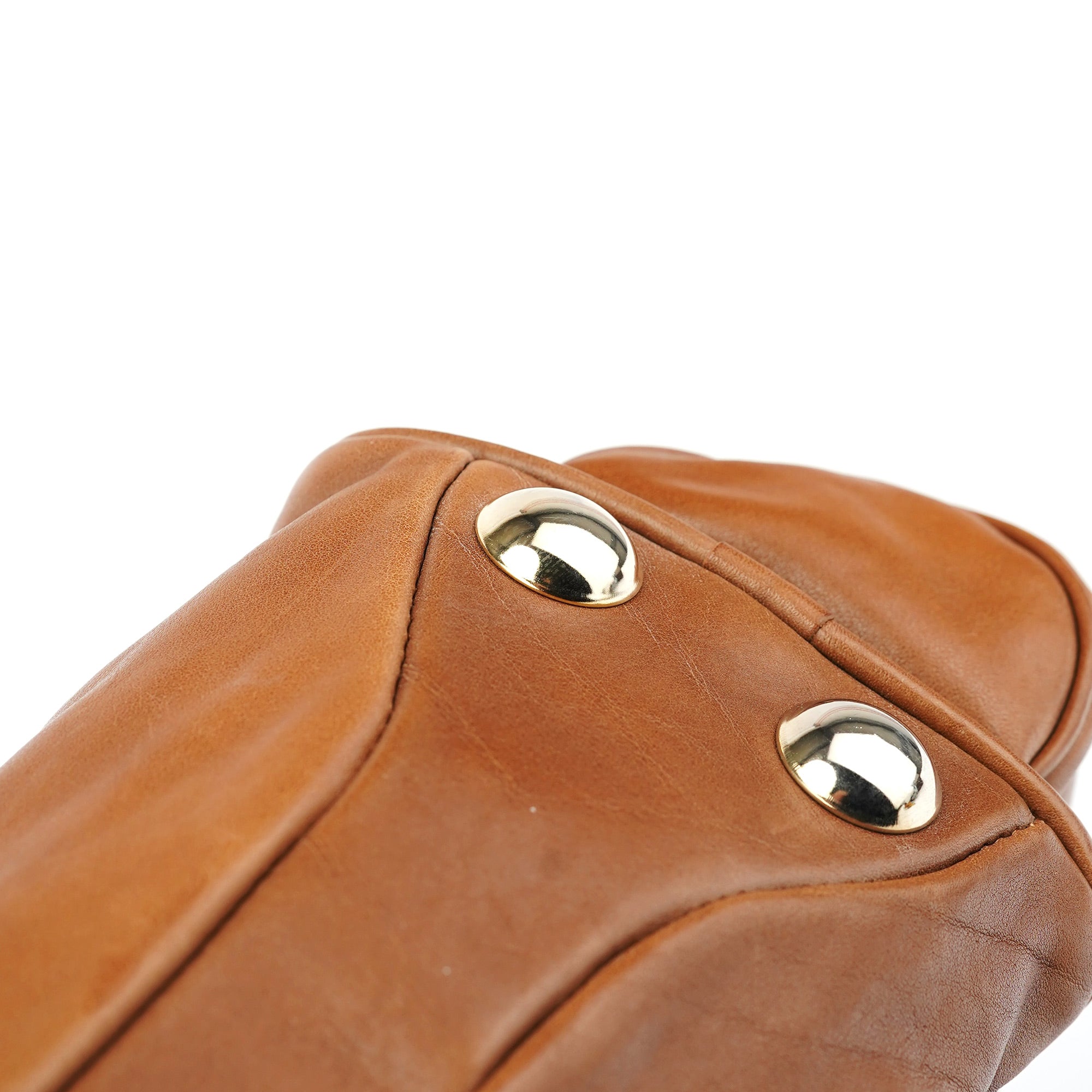 Brown Lambskin 2-Way Tote Bag