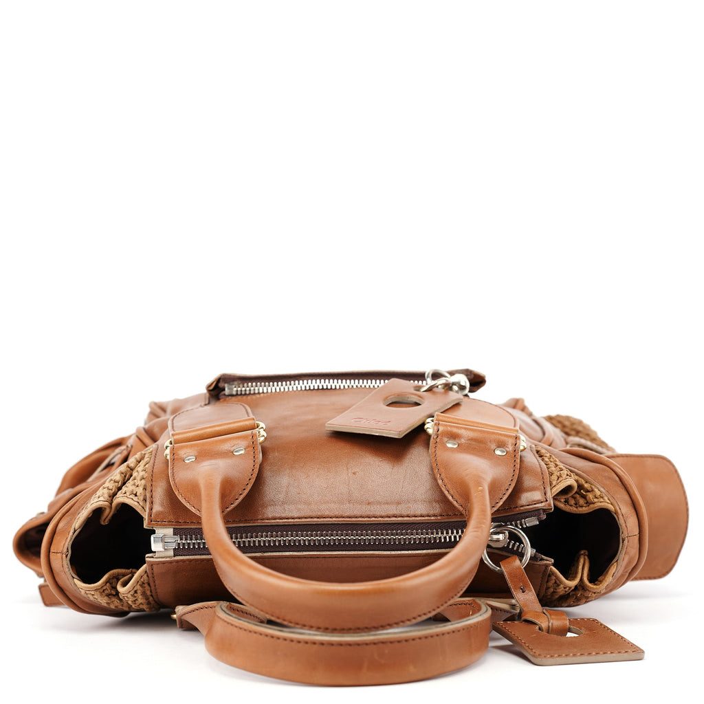 Brown Lambskin 2-Way Tote Bag