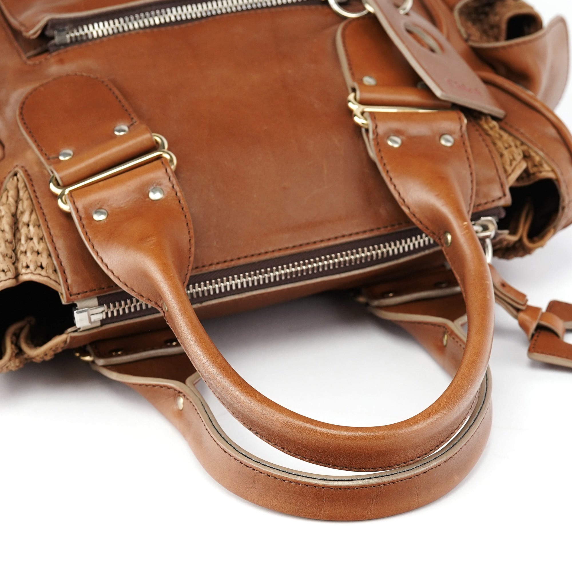 Brown Lambskin 2-Way Tote Bag