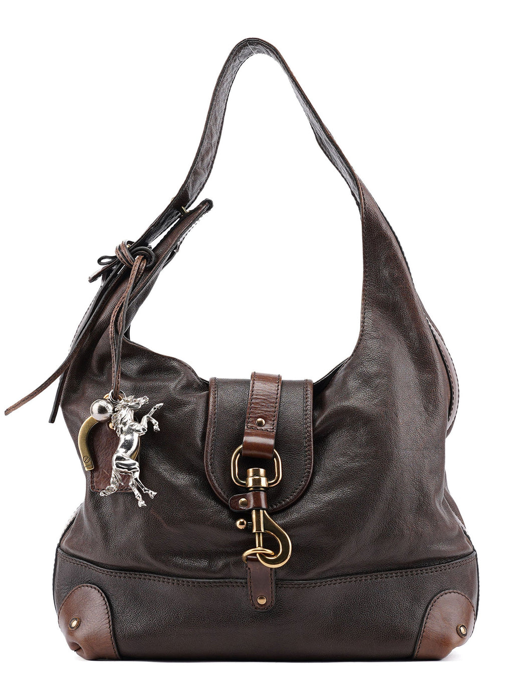 Brown Lambskin Kerala Shoulder Bag