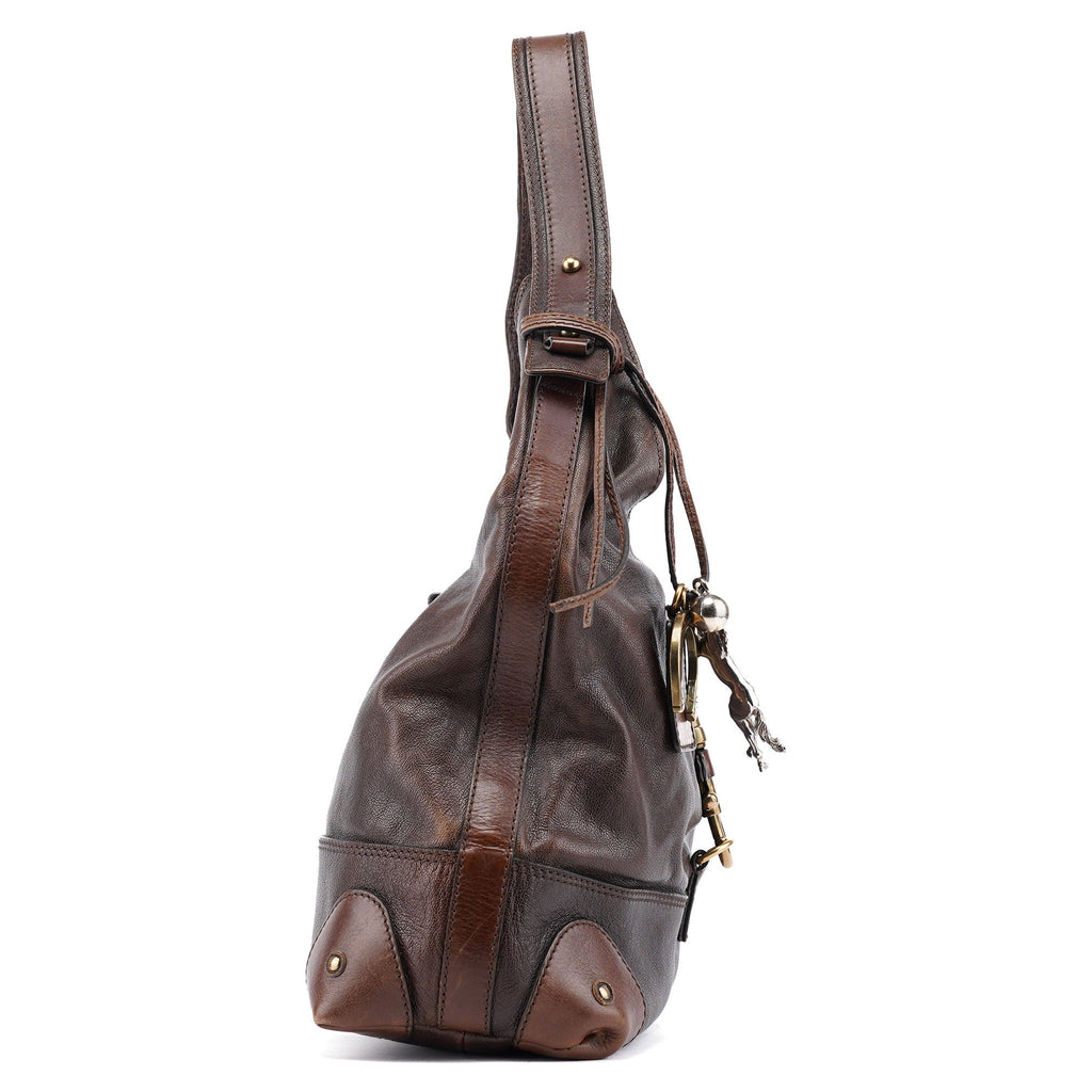 Brown Lambskin Kerala Shoulder Bag