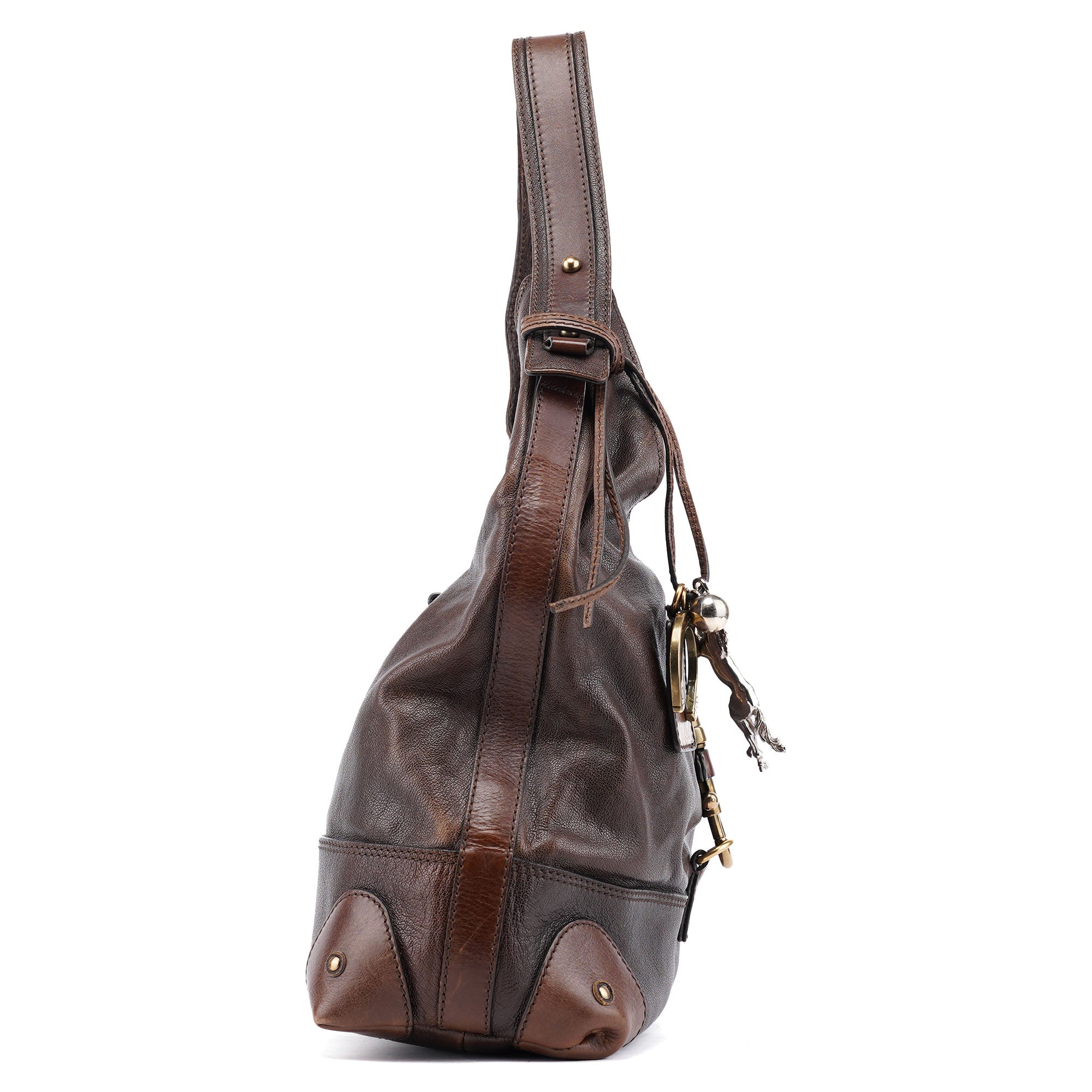 Brown Lambskin Kerala Shoulder Bag
