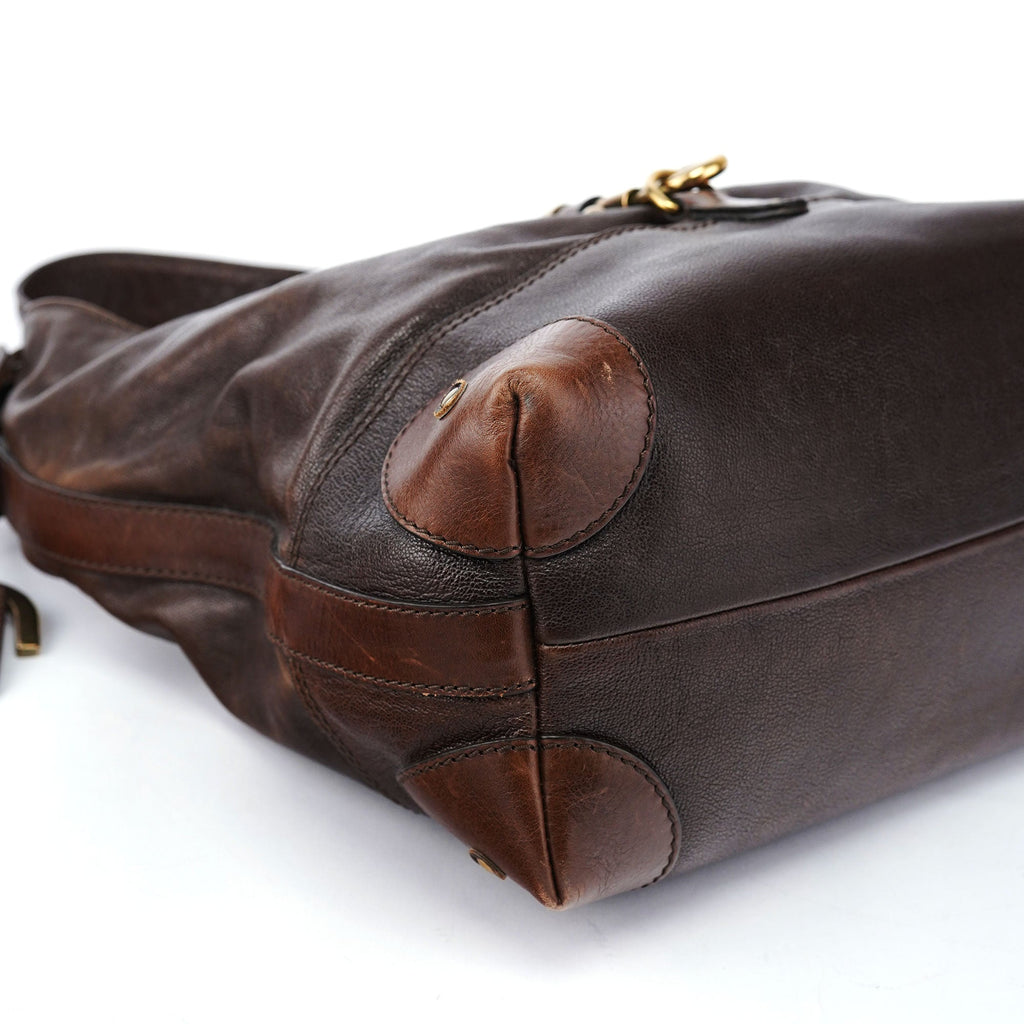 Brown Lambskin Kerala Shoulder Bag