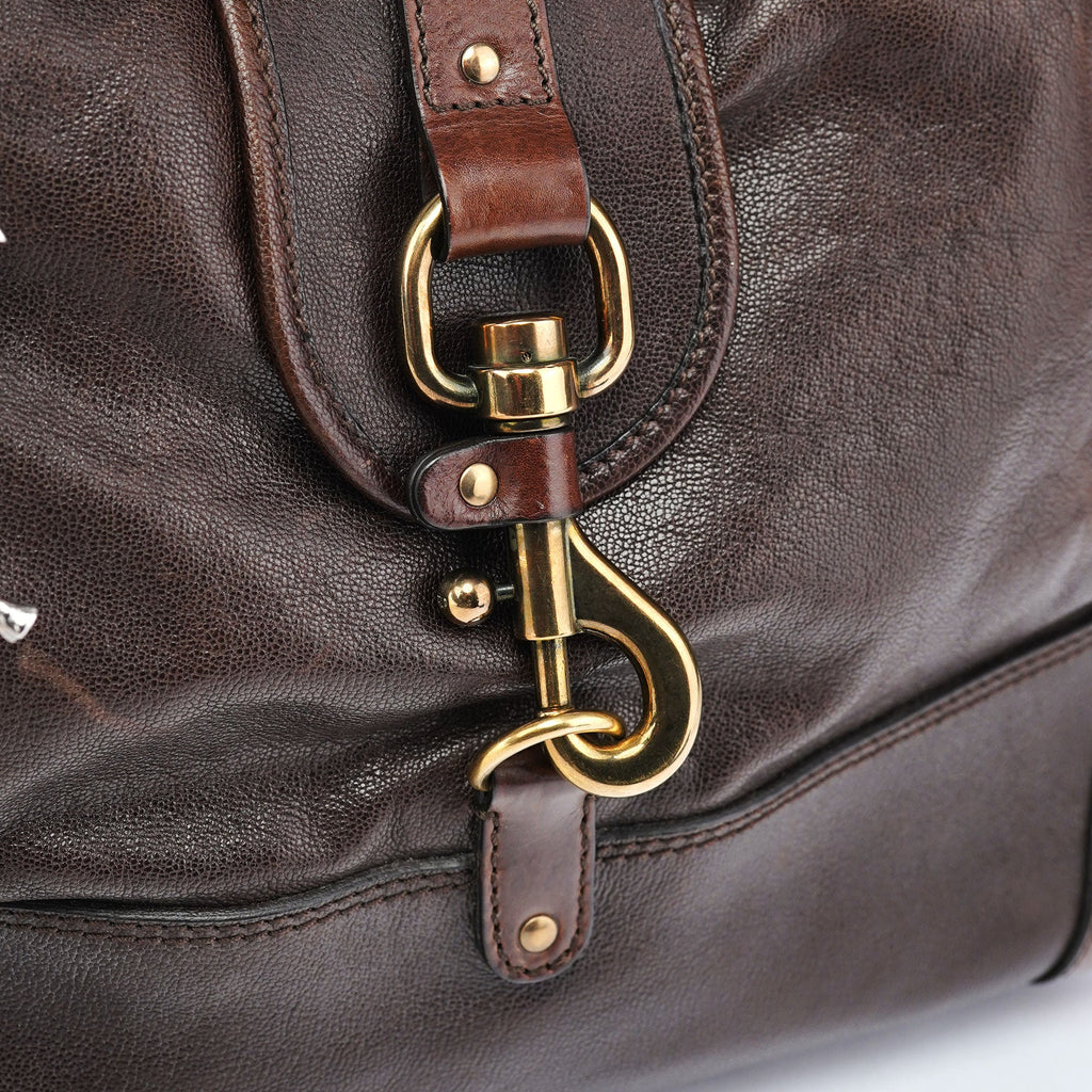 Brown Lambskin Kerala Shoulder Bag