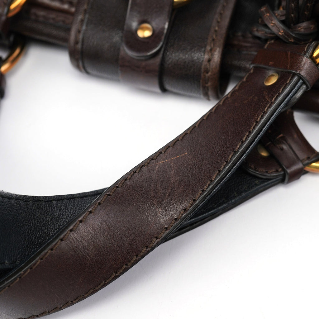 Brown Lambskin Kerala Shoulder Bag