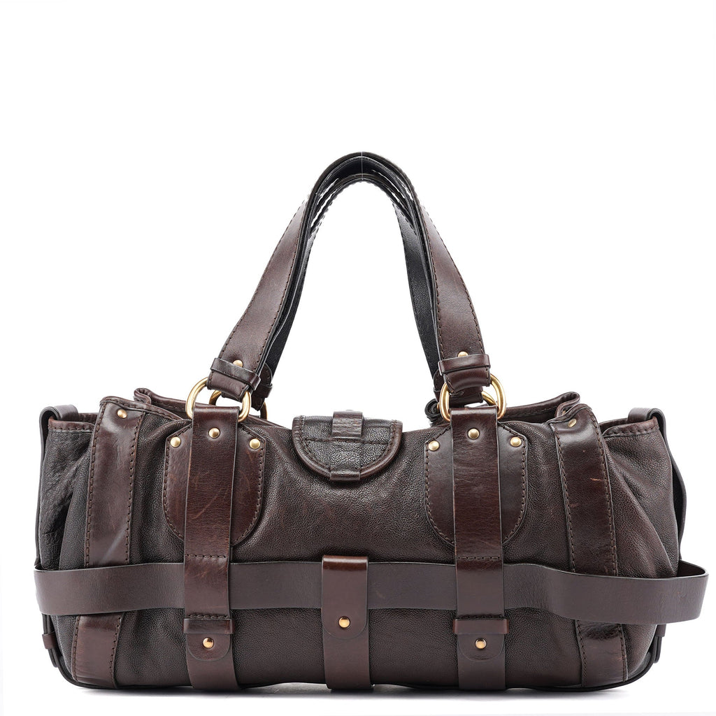 Brown Lambskin Kerala Shoulder Bag