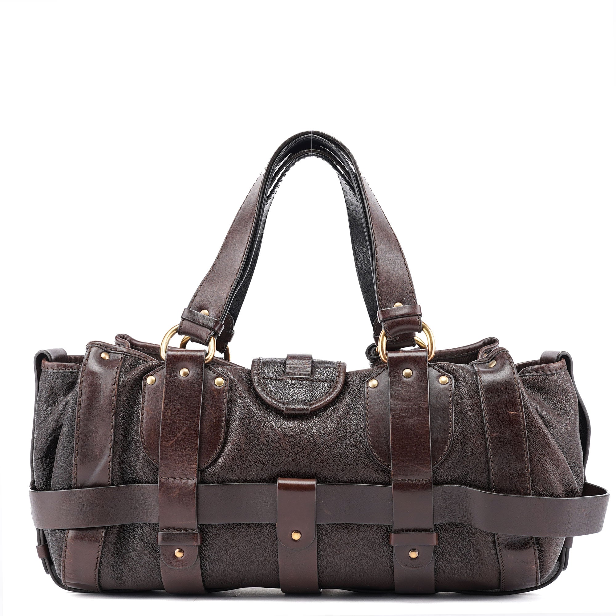 Brown Lambskin Kerala Shoulder Bag