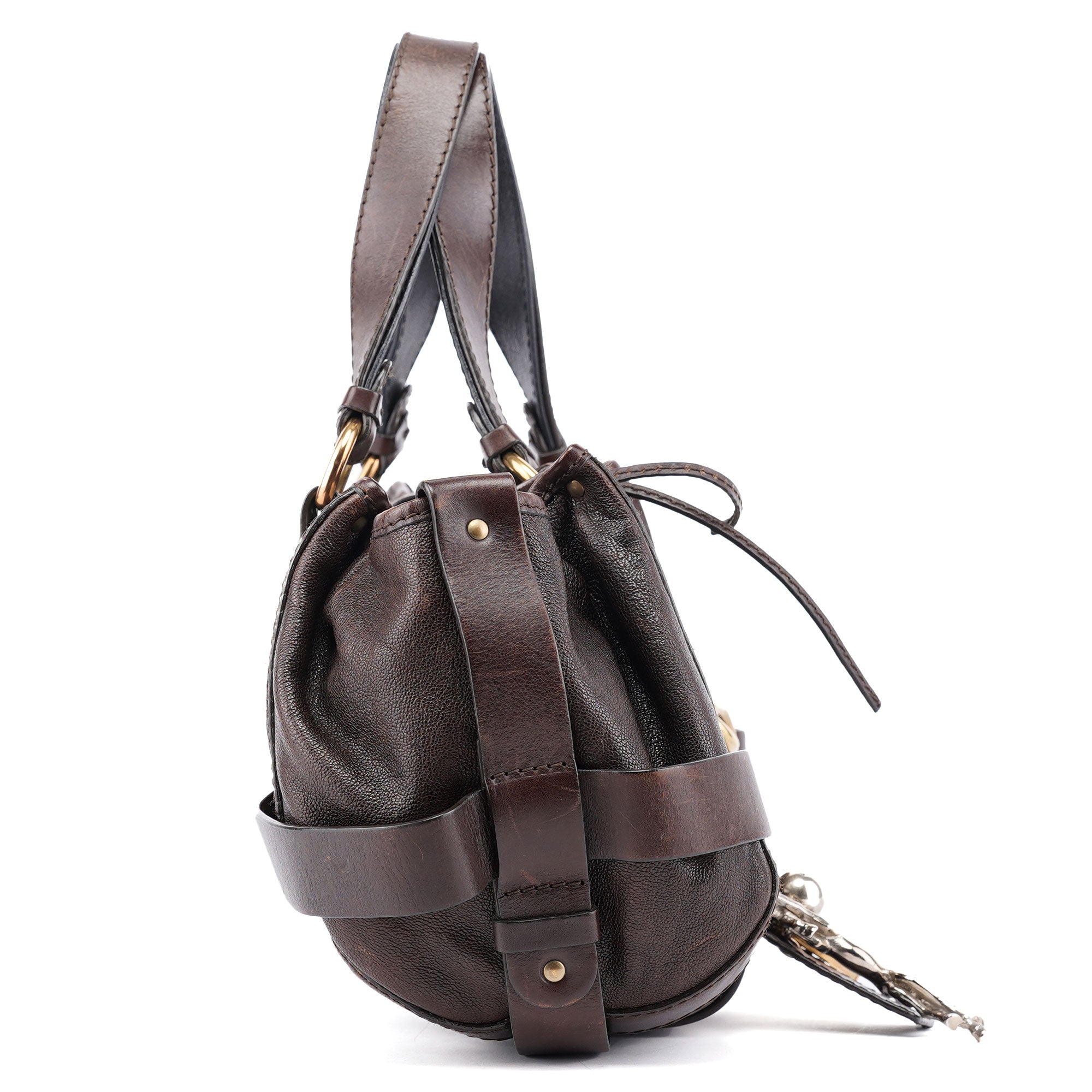 Brown Lambskin Kerala Shoulder Bag