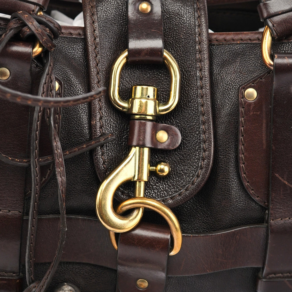 Brown Lambskin Kerala Shoulder Bag