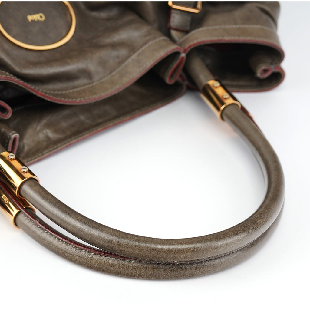Brown Lambskin Leather Tote Bag