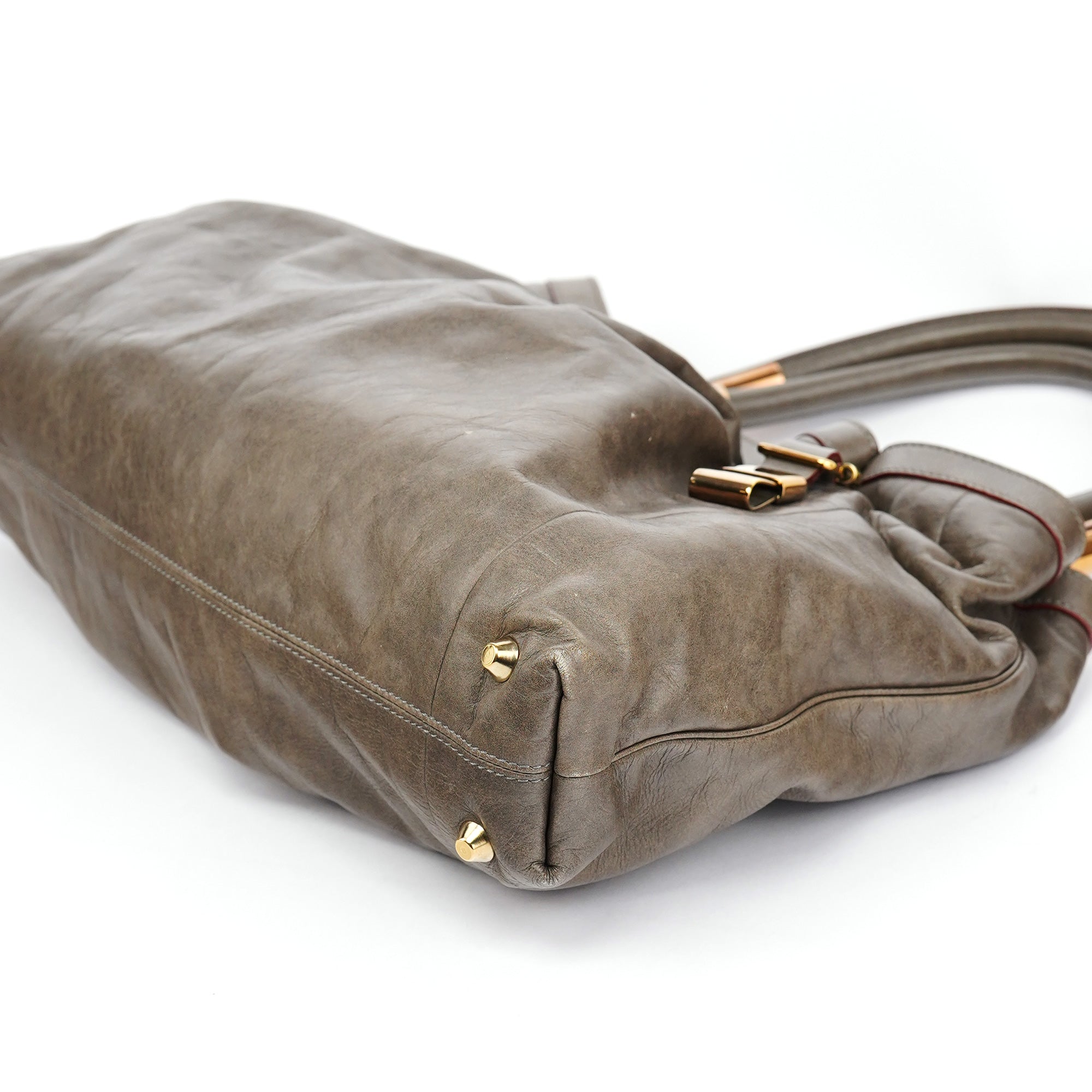 Brown Lambskin Leather Tote Bag