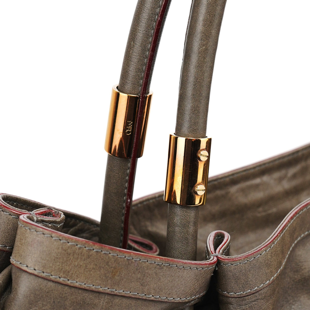 Brown Lambskin Leather Tote Bag