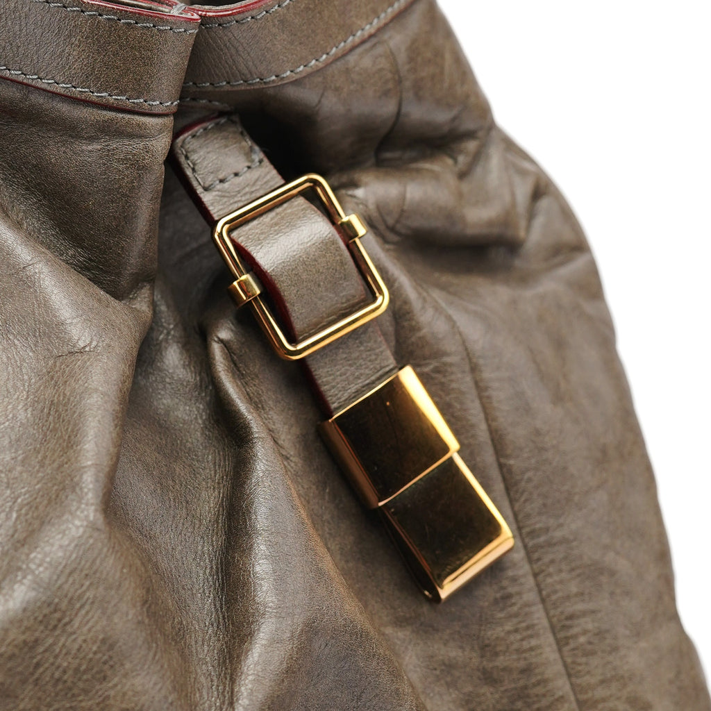 Brown Lambskin Leather Tote Bag