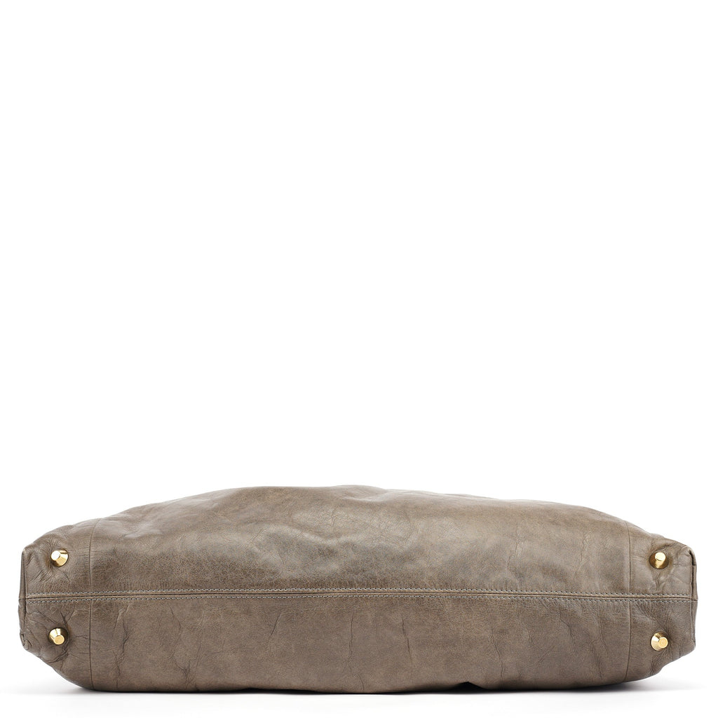 Brown Lambskin Leather Tote Bag