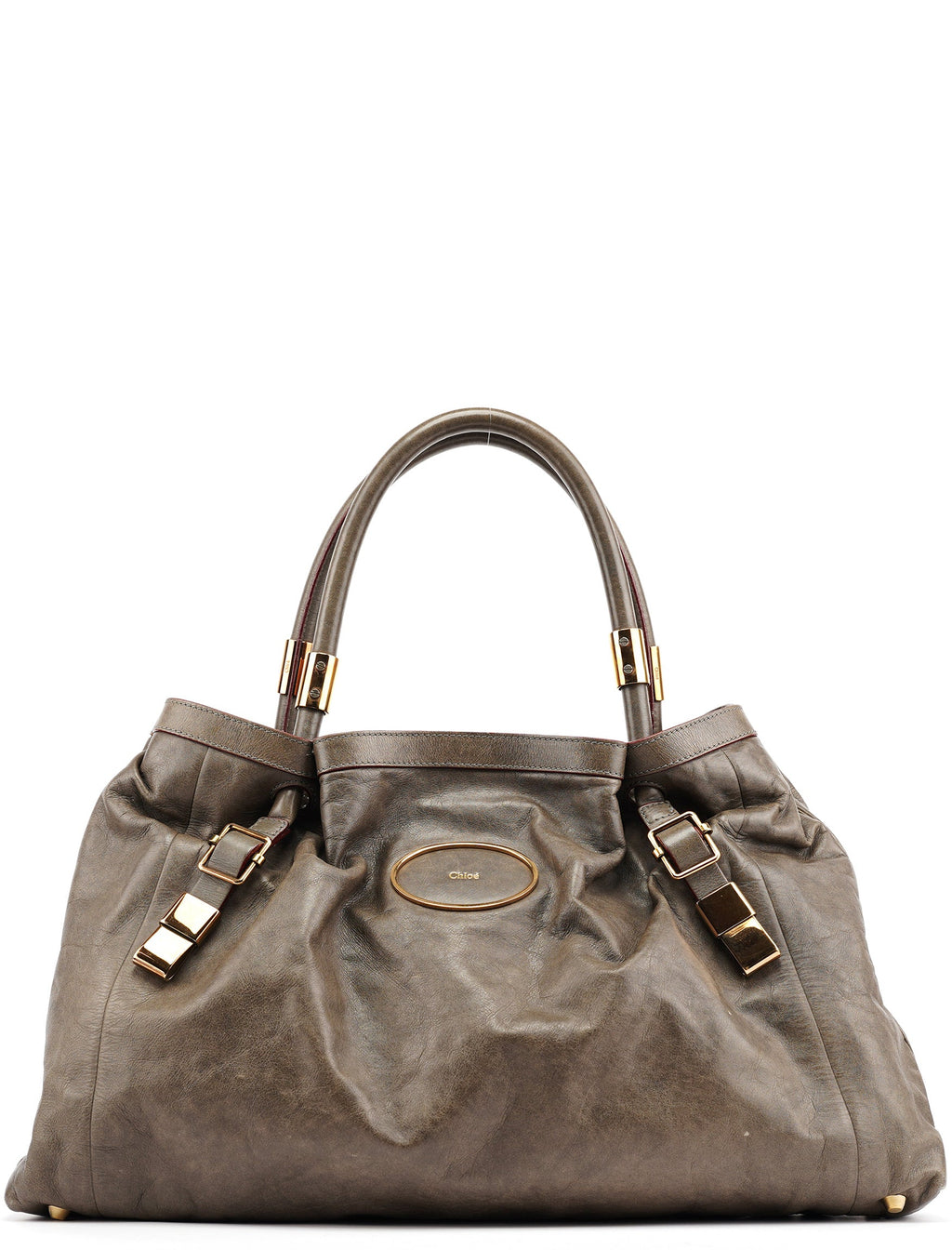 Brown Lambskin Leather Tote Bag