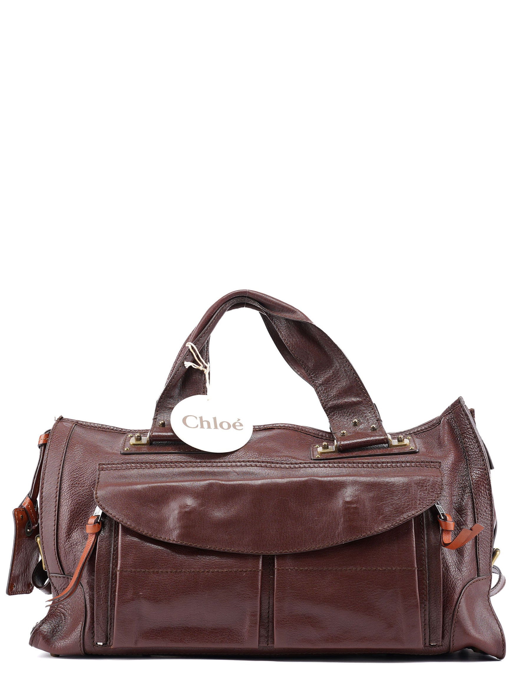 Brown Lambskin Leather Tote Bag