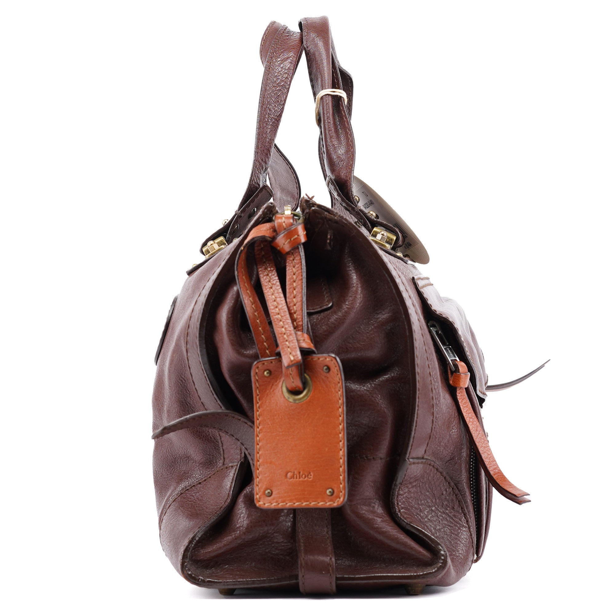 Brown Lambskin Leather Tote Bag