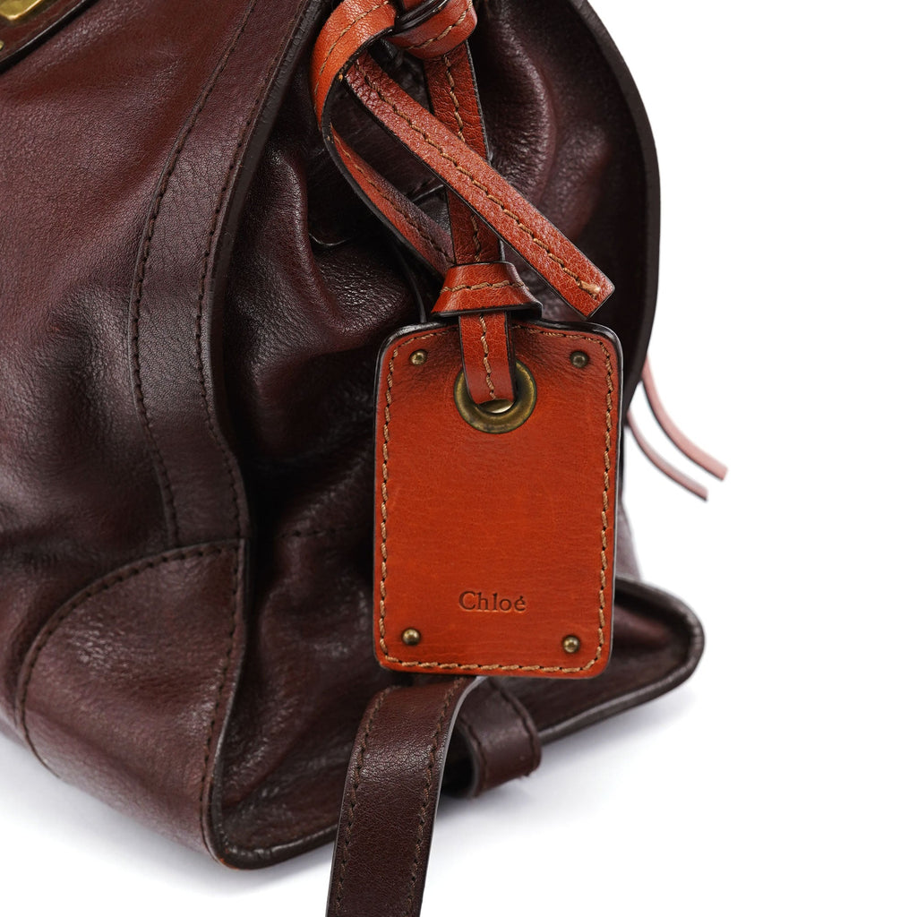 Brown Lambskin Leather Tote Bag