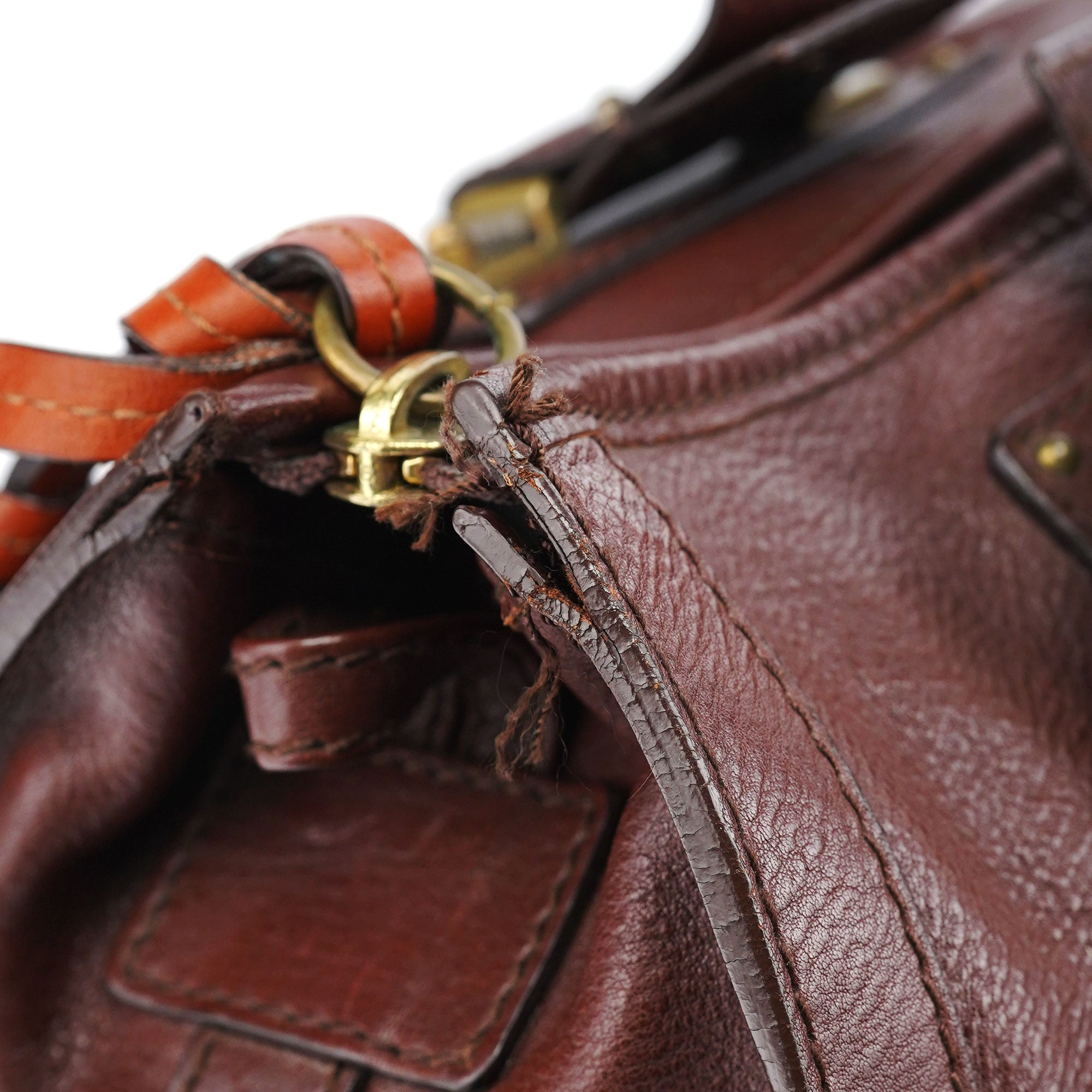 Brown Lambskin Leather Tote Bag