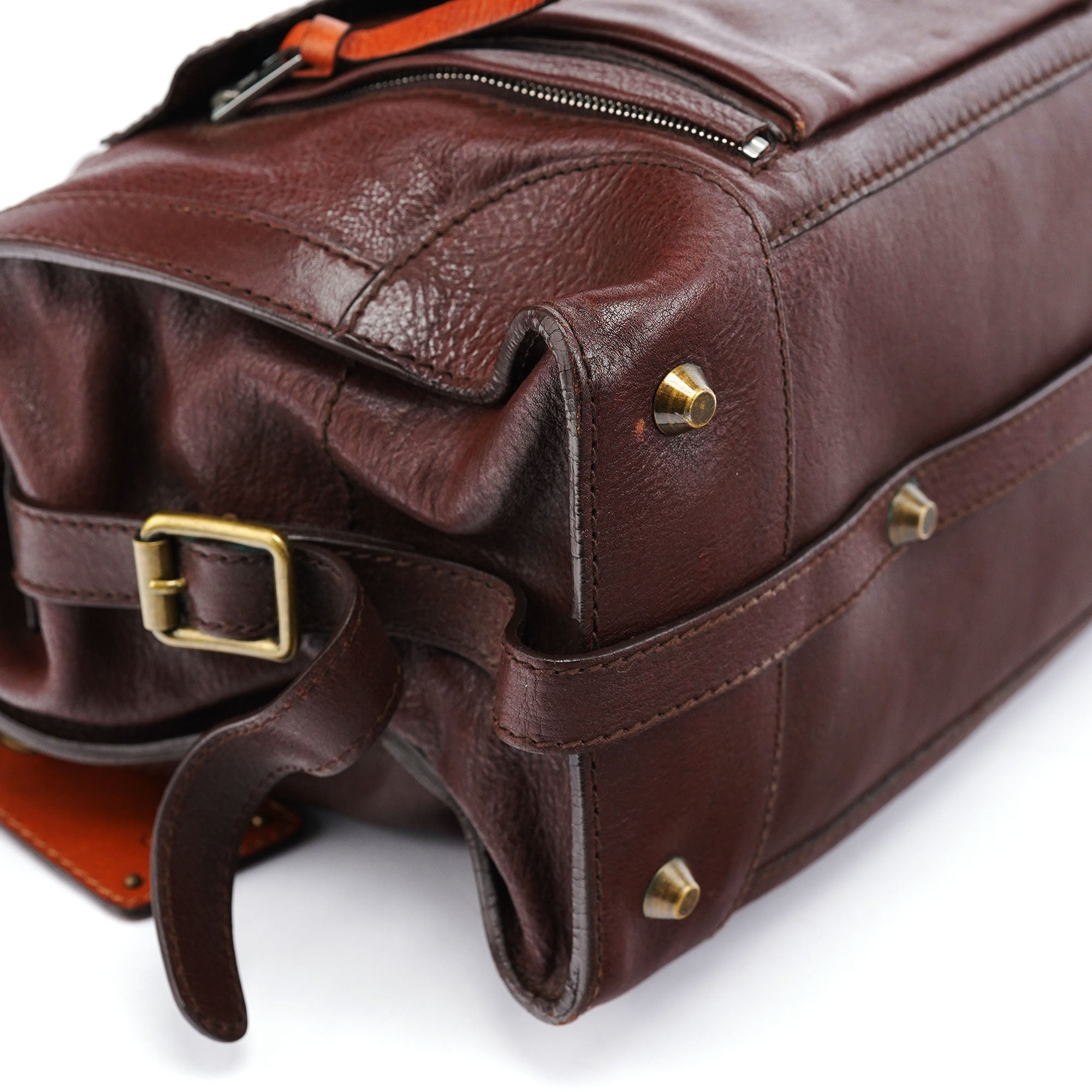 Brown Lambskin Leather Tote Bag