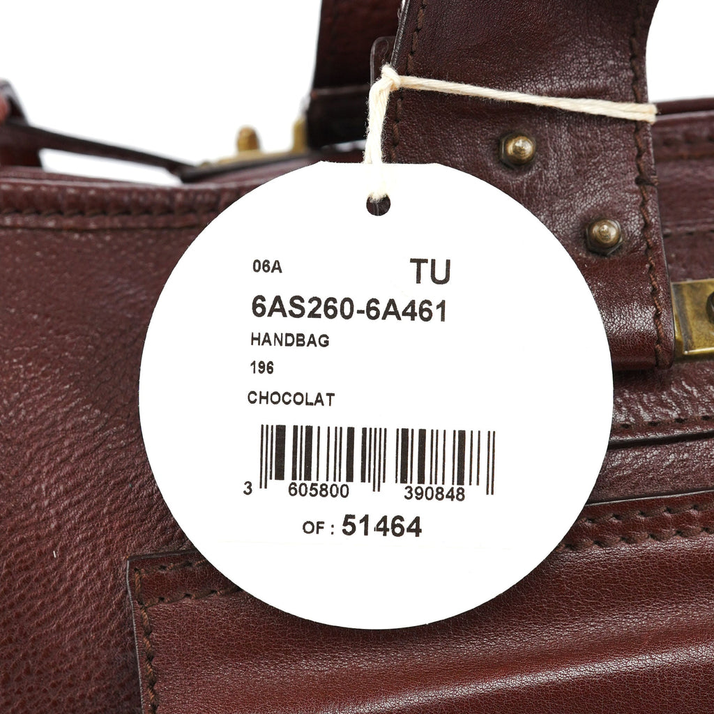 Brown Lambskin Leather Tote Bag