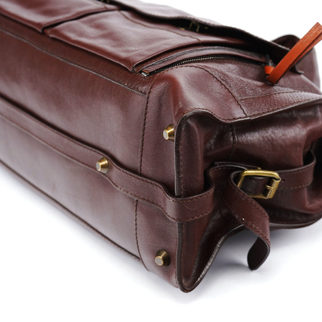 Brown Lambskin Leather Tote Bag
