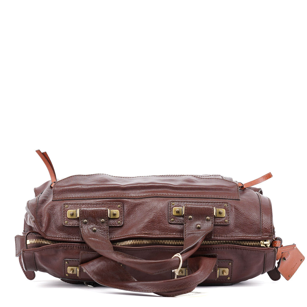 Brown Lambskin Leather Tote Bag