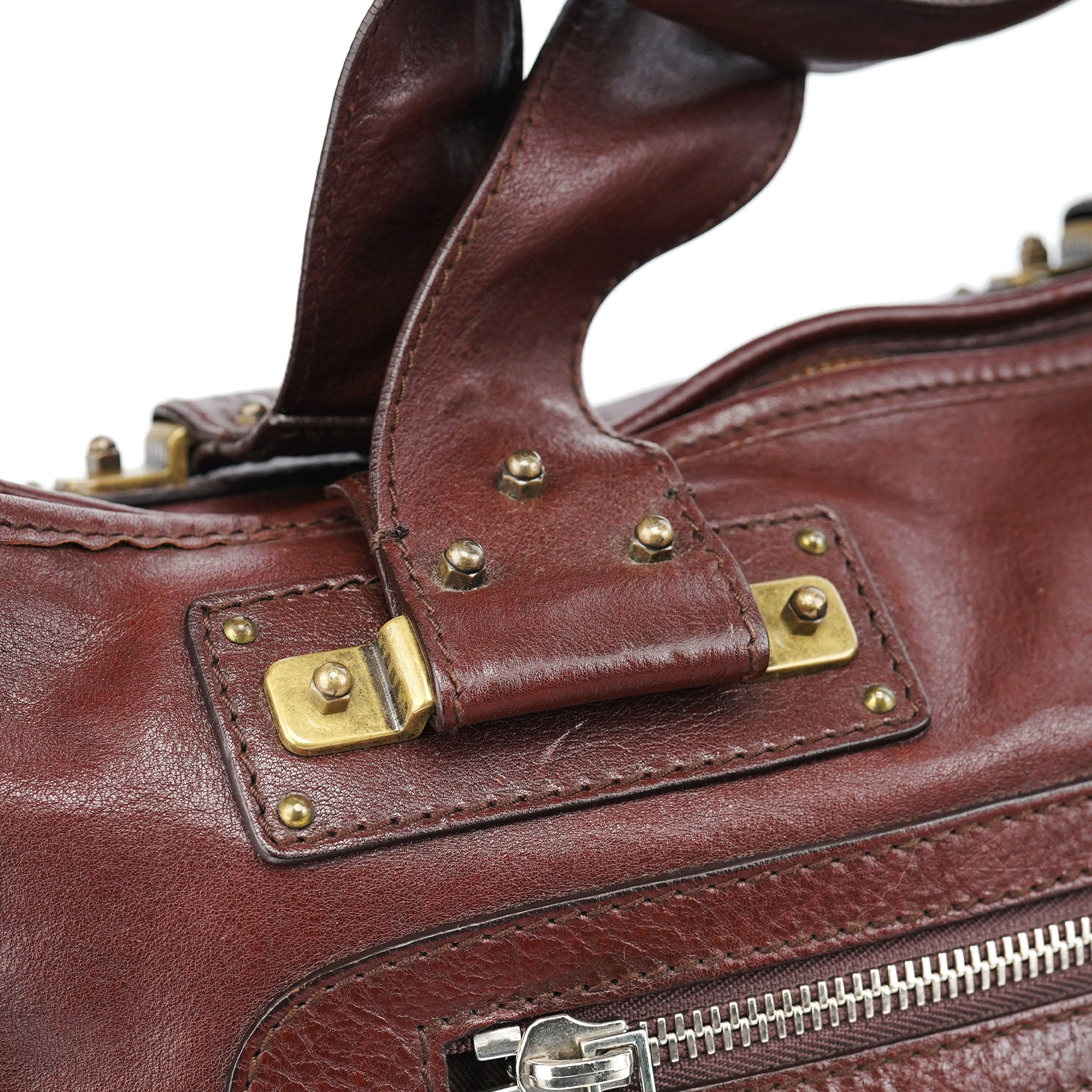 Brown Lambskin Leather Tote Bag